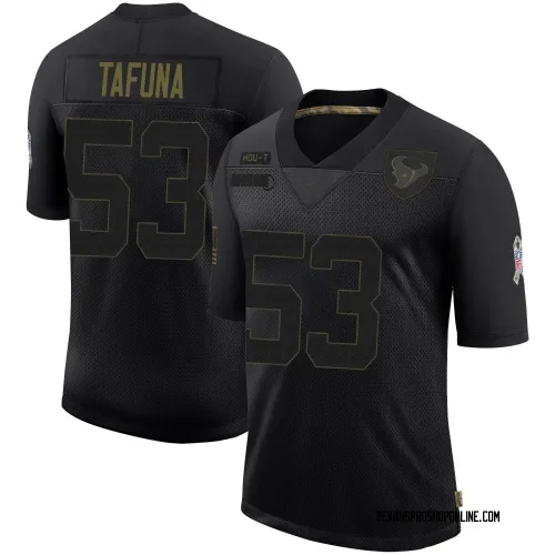 Houston Texans Youth Limited Black 2020 Salute To Service Jersey (53 Junior Tafuna)