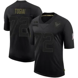 Houston Texans Youth Limited Black 2020 Salute To Service Jersey (72 Tommy Togiai)