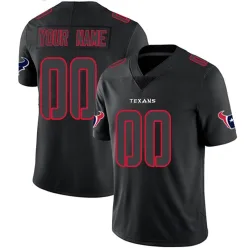 Houston Texans Youth Limited Black Impact Jersey (00 Custom)