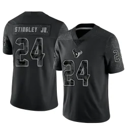 Houston Texans Youth Limited Black Reflective Jersey (24 Derek Stingley Jr.)