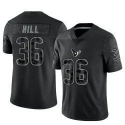 Houston Texans Youth Limited Black Reflective Jersey (36 Brandon Hill)