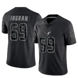 Houston Texans Youth Limited Black Reflective Jersey (69 Ed Ingram)