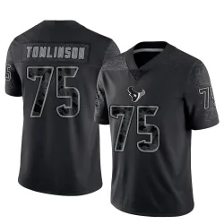 Houston Texans Youth Limited Black Reflective Jersey (75 Laken Tomlinson)