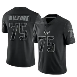 Houston Texans Youth Limited Black Reflective Jersey (75 Vince Wilfork)