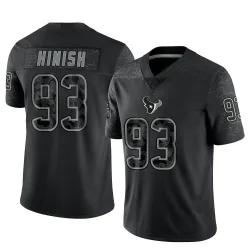 Houston Texans Youth Limited Black Reflective Jersey (93 Kurt Hinish)