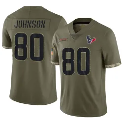 Houston Texans Youth Limited Olive 2022 Salute To Service Jersey (80 Andre Johnson)