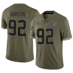 Houston Texans Youth Limited Olive 2022 Salute To Service Jersey (92 Dylan Horton)