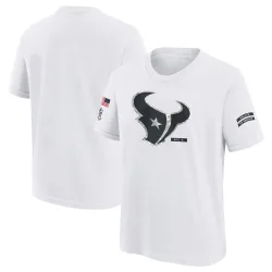Houston Texans Youth White 2024 Salute To Service T-Shirt